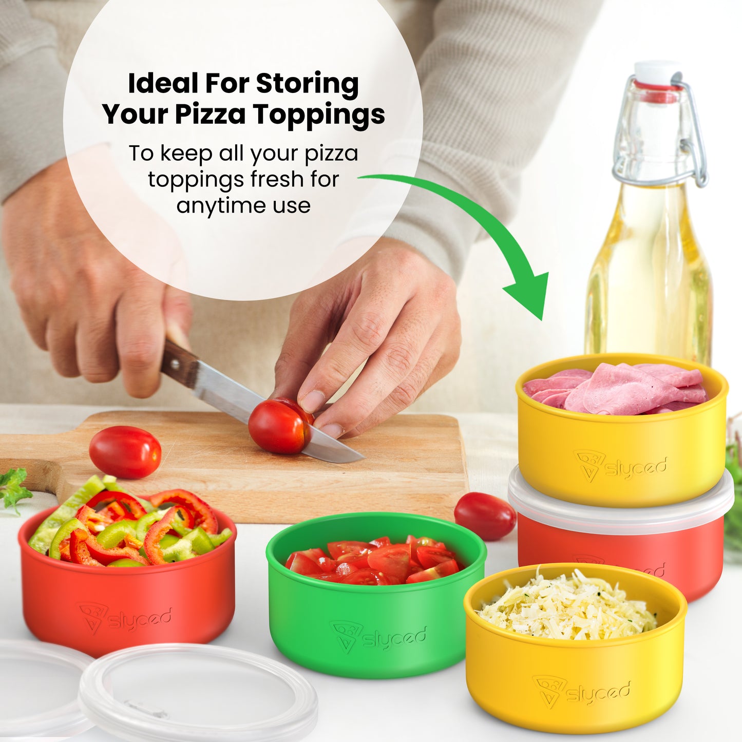 Slyced Set of 6 Silicone Pizza Dough Proofing Boxes