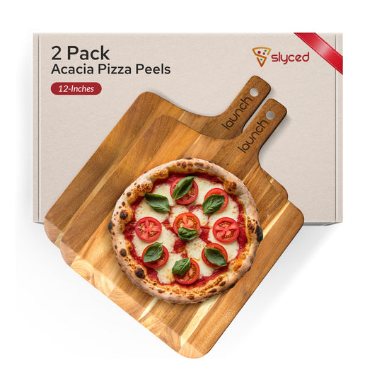 2 Pack Acacia Pizza Peels - 12 inch