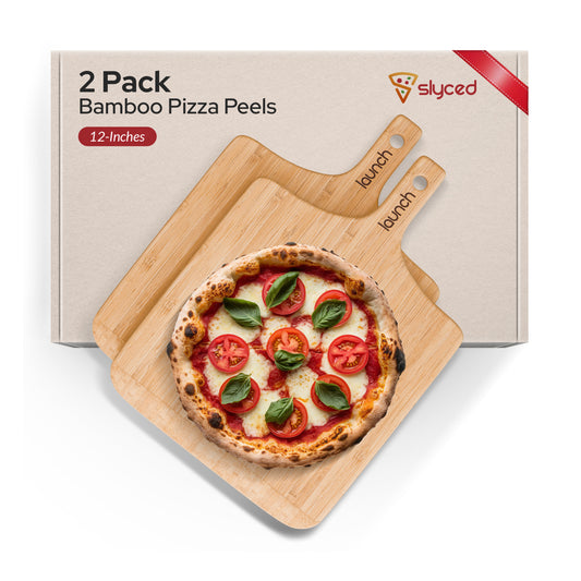 2 Pack Bamboo Pizza Peels - 12 Inch