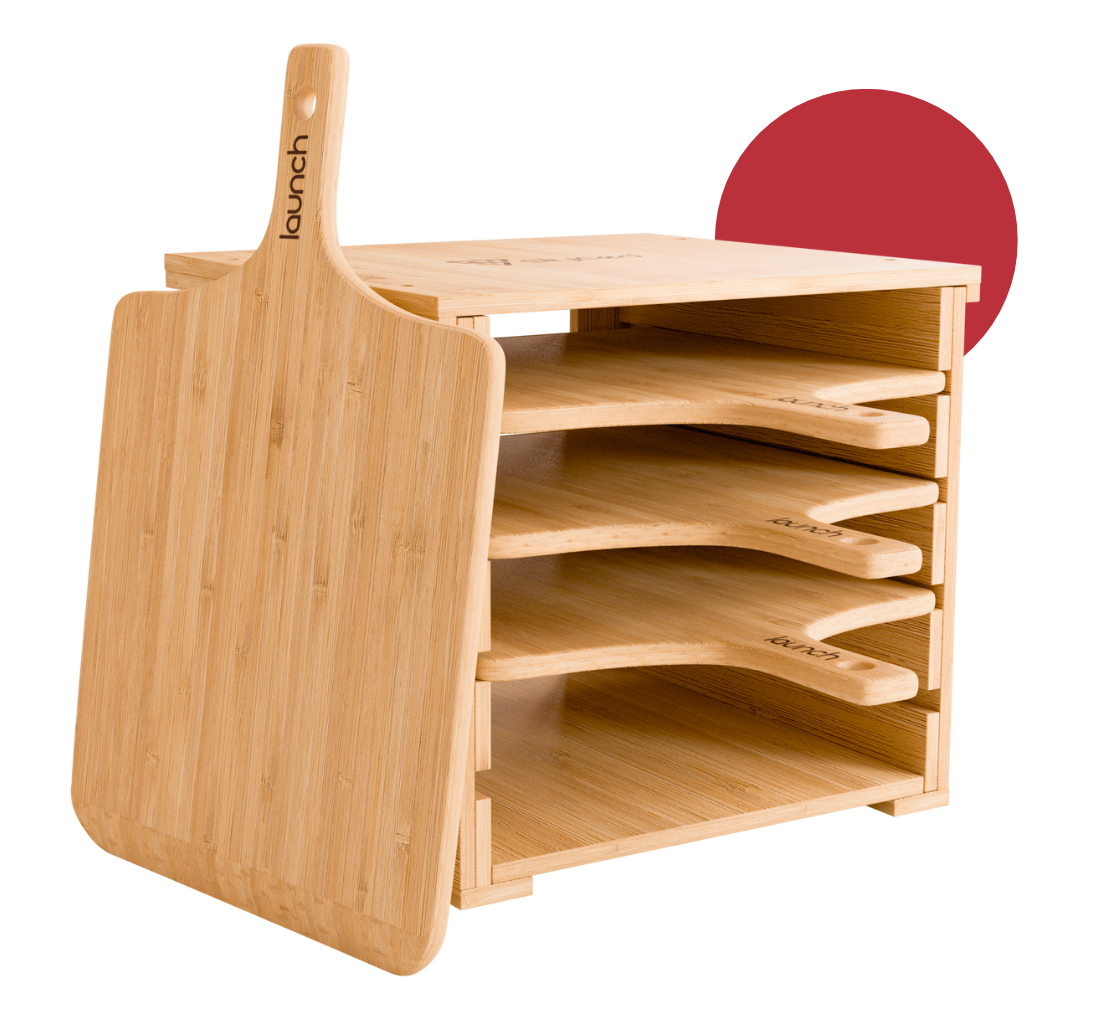 wood pizza peel rack